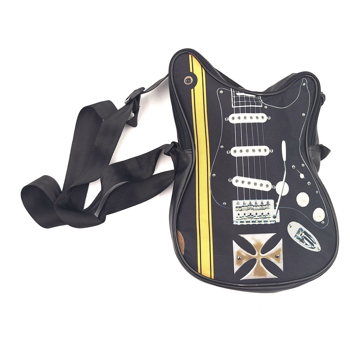 Axelväska i form av en gitarr med malteserkors – Present till en gitarrist - RBG-005