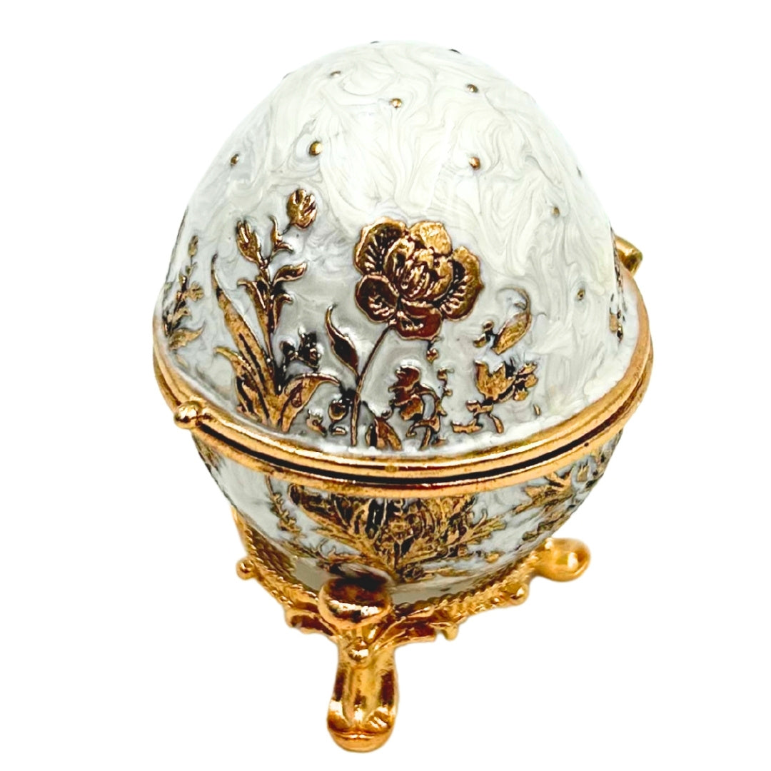 Exklusivt Fabergéägg-skrin i metall med kristaller - B0794-00