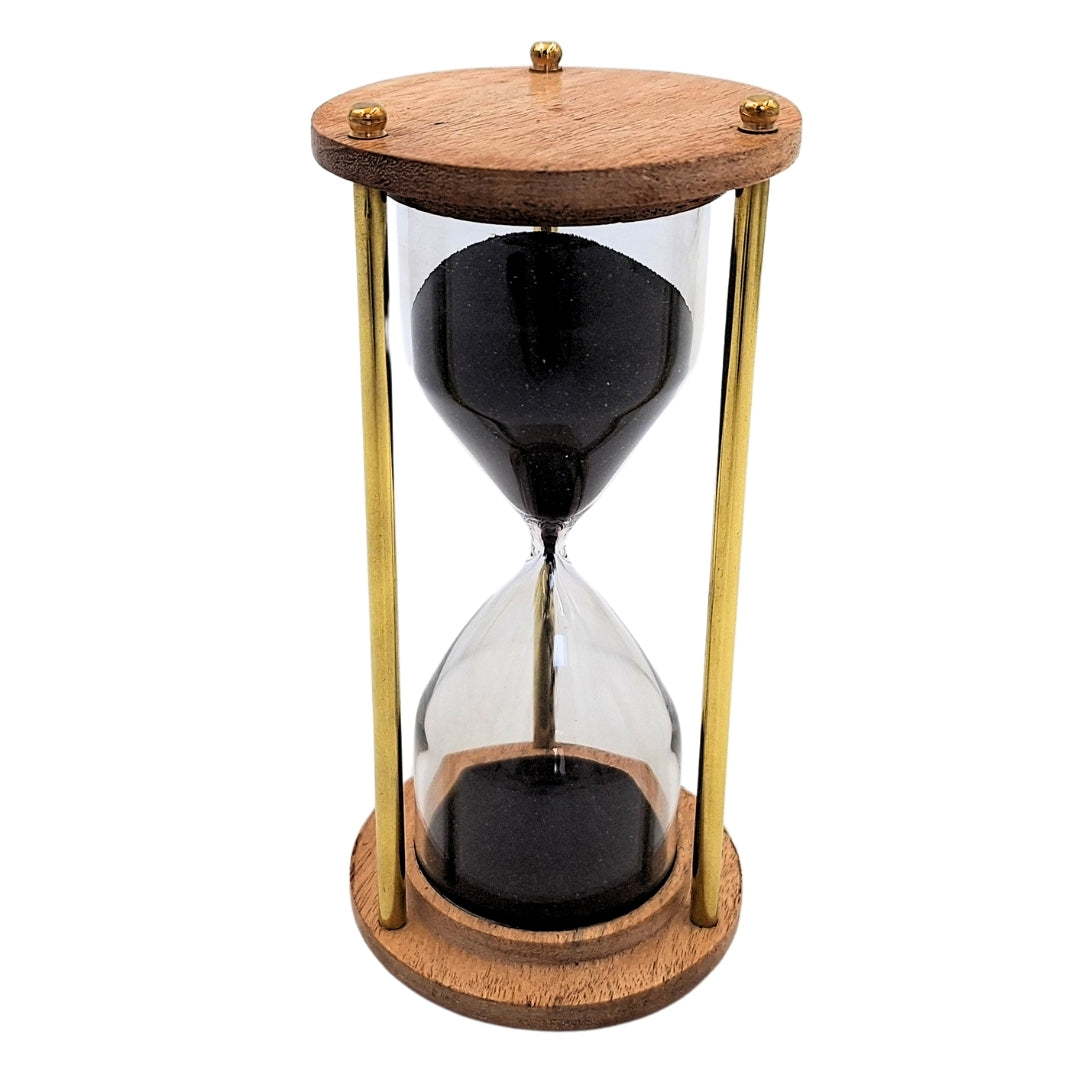 Timglas i mässing och trä – 5 minuter – Elegant retrodekoration – NC3012V