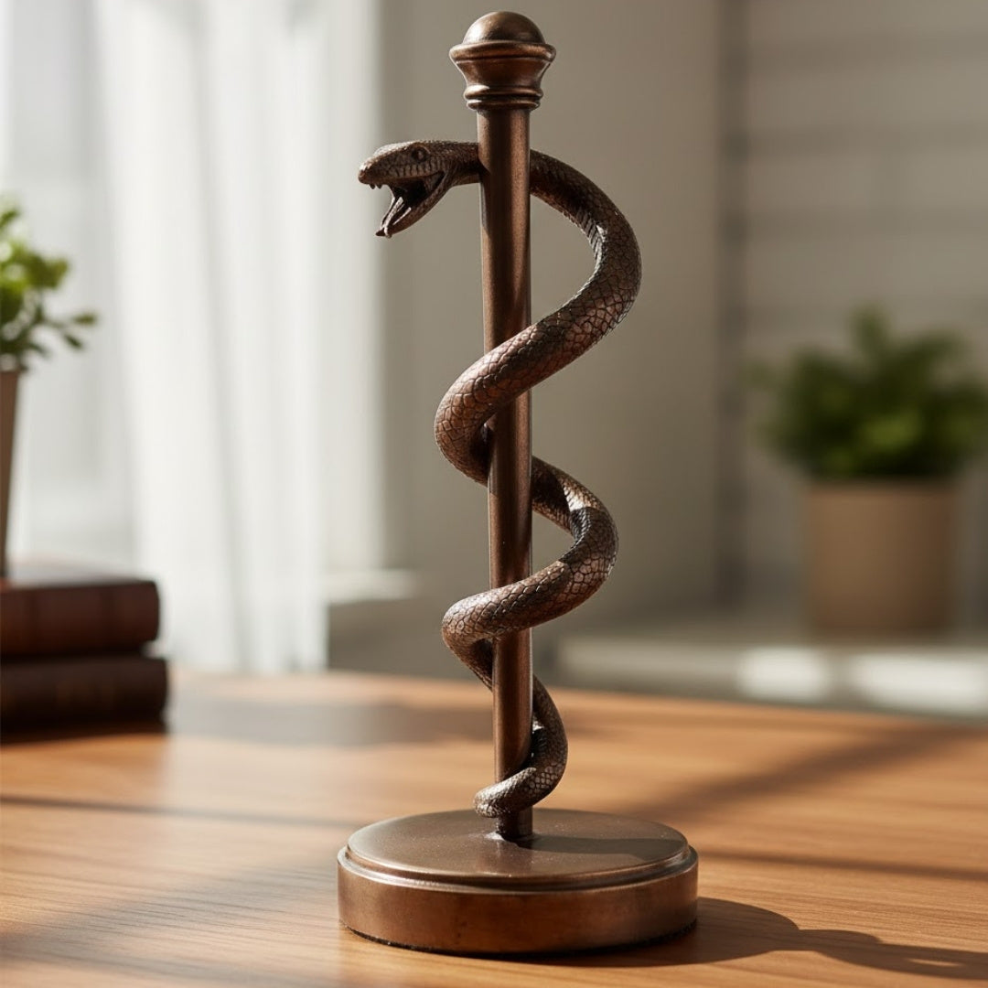 Asklepios stav figur present till läkare eller medicinare - 30 cm harts - MC-9634