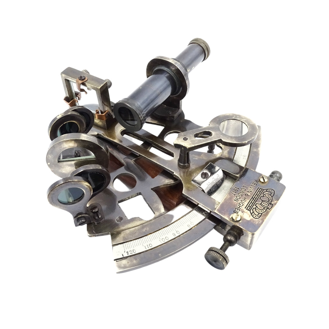 Sextant i mässing i läderklädd låda - NC1514B