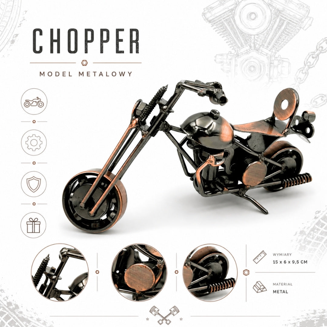Metallmodell av choppermotorcykel - M33