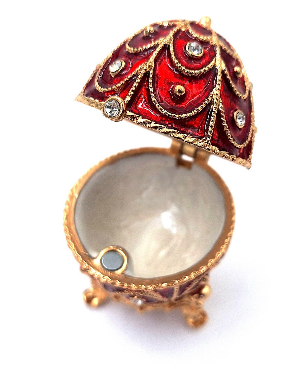 Exklusiv metallask med kristaller - Fabergéägg - B0748-17 RD