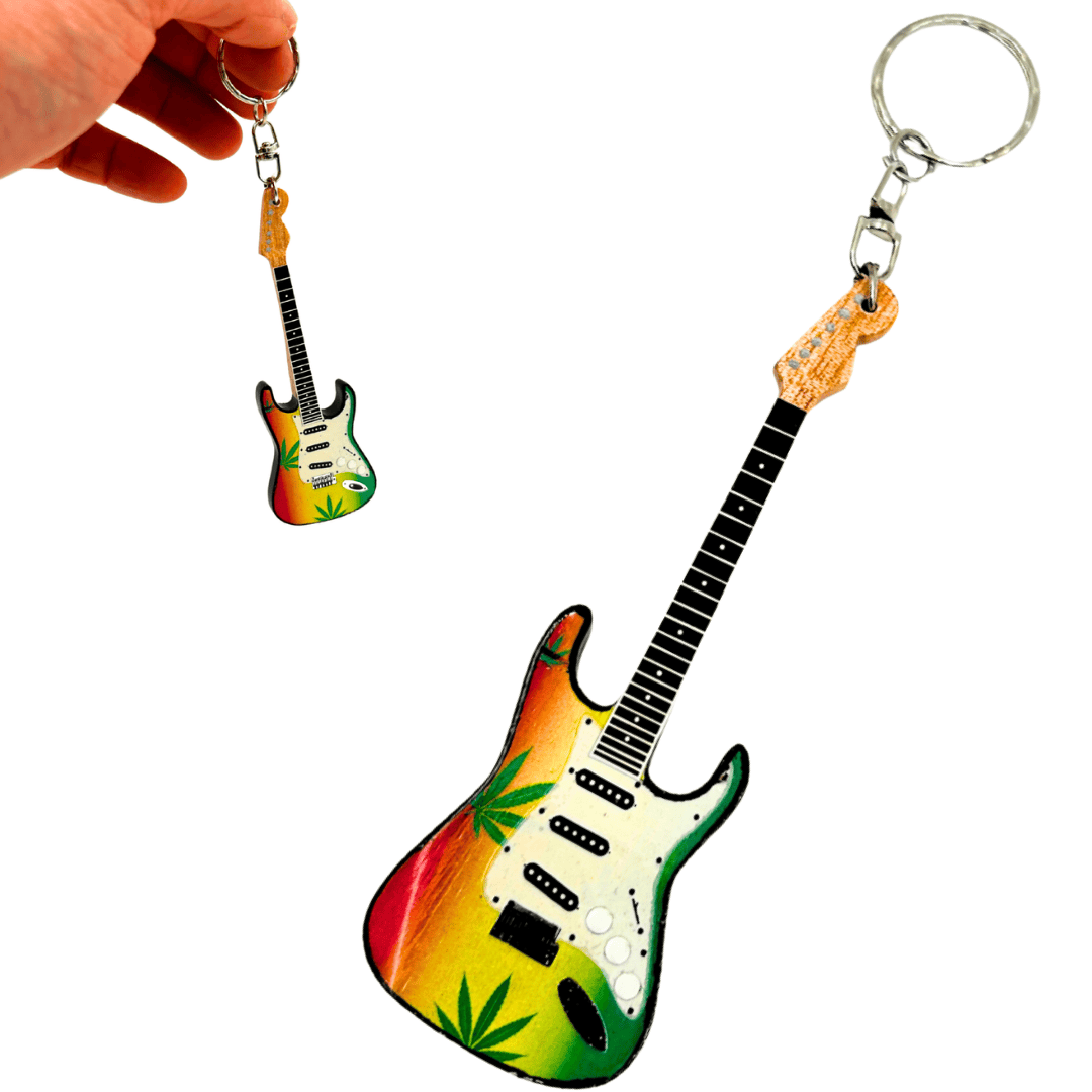 Nyckelring gitarr i stil med Bob Marley Reggae-gadget - EGK-0641