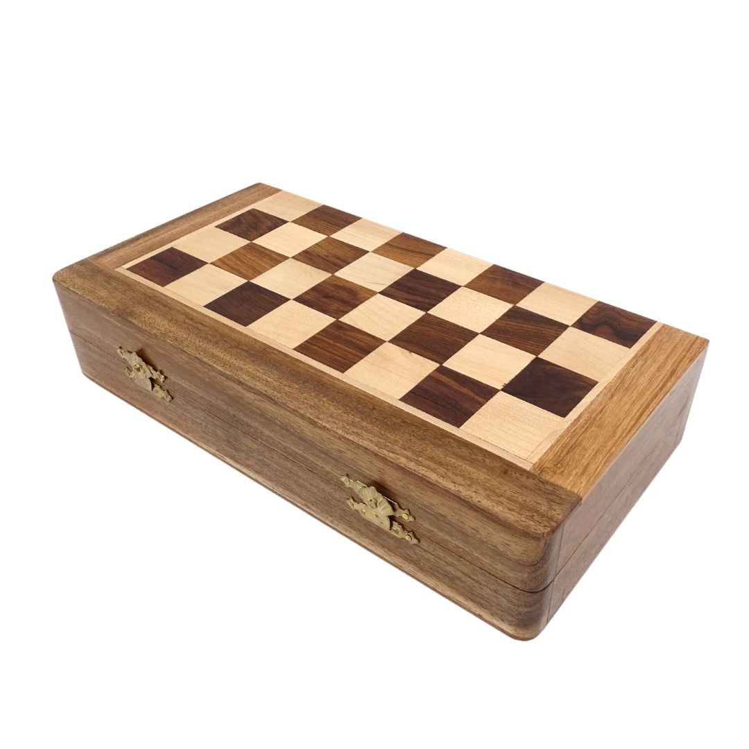 Magnetiskt träschack 30x30cm hopfällbart - G614