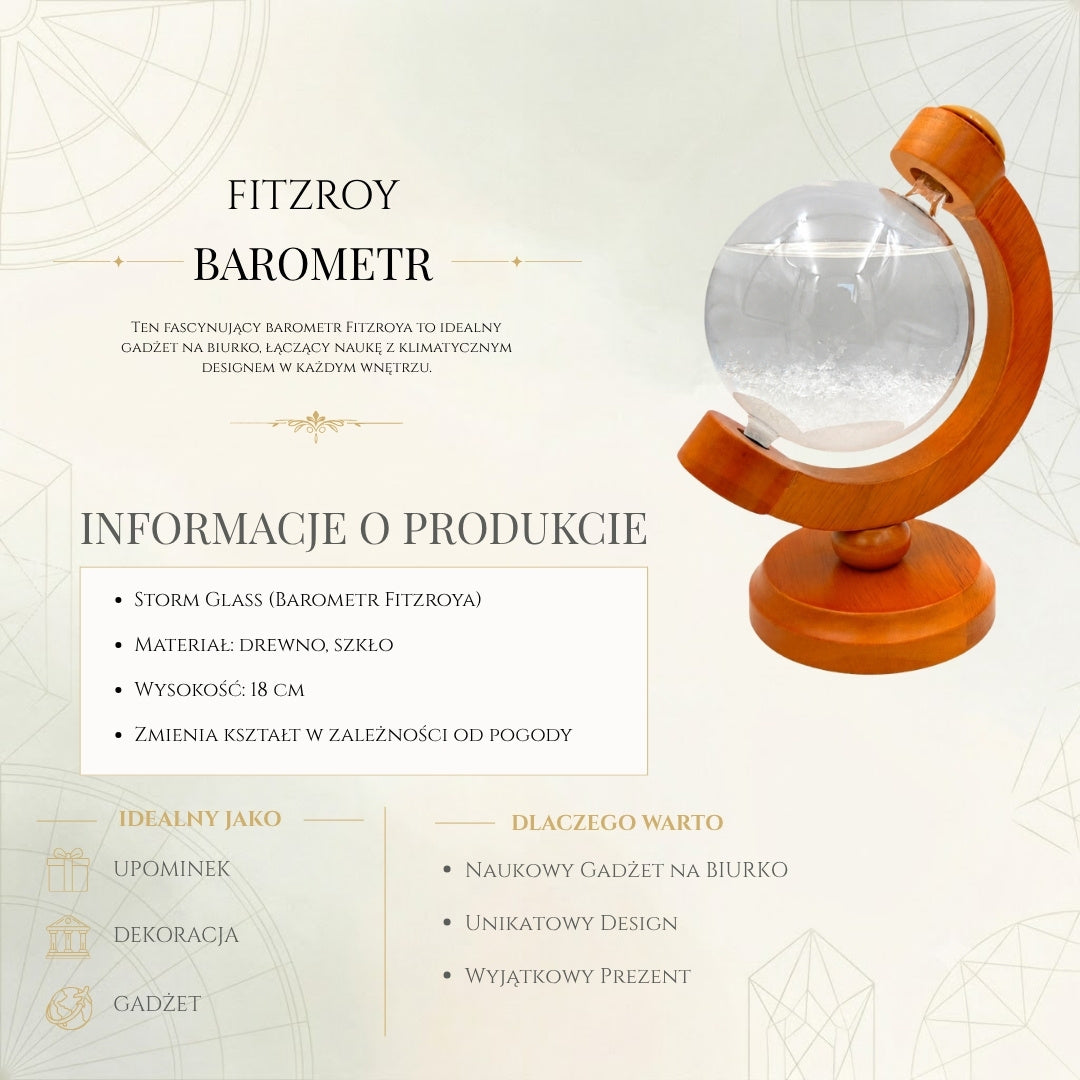 Fitzroys stormbarometer, glob - skrivbordsdekoration, pryl - BAW11003