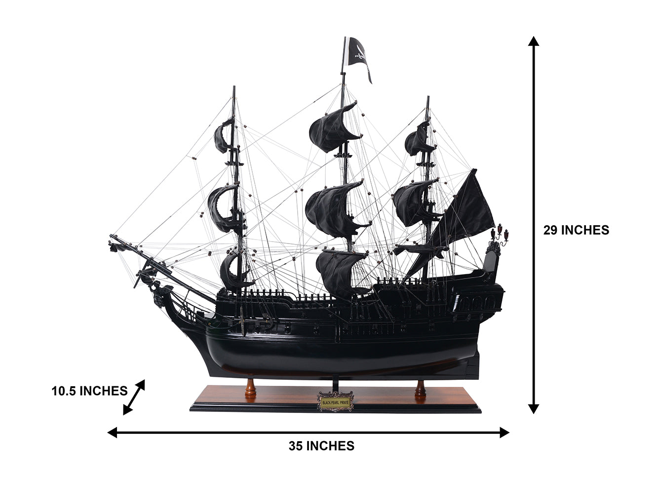 Svarta pärlan modell av piratskepp - Längd 89cm - BP80R