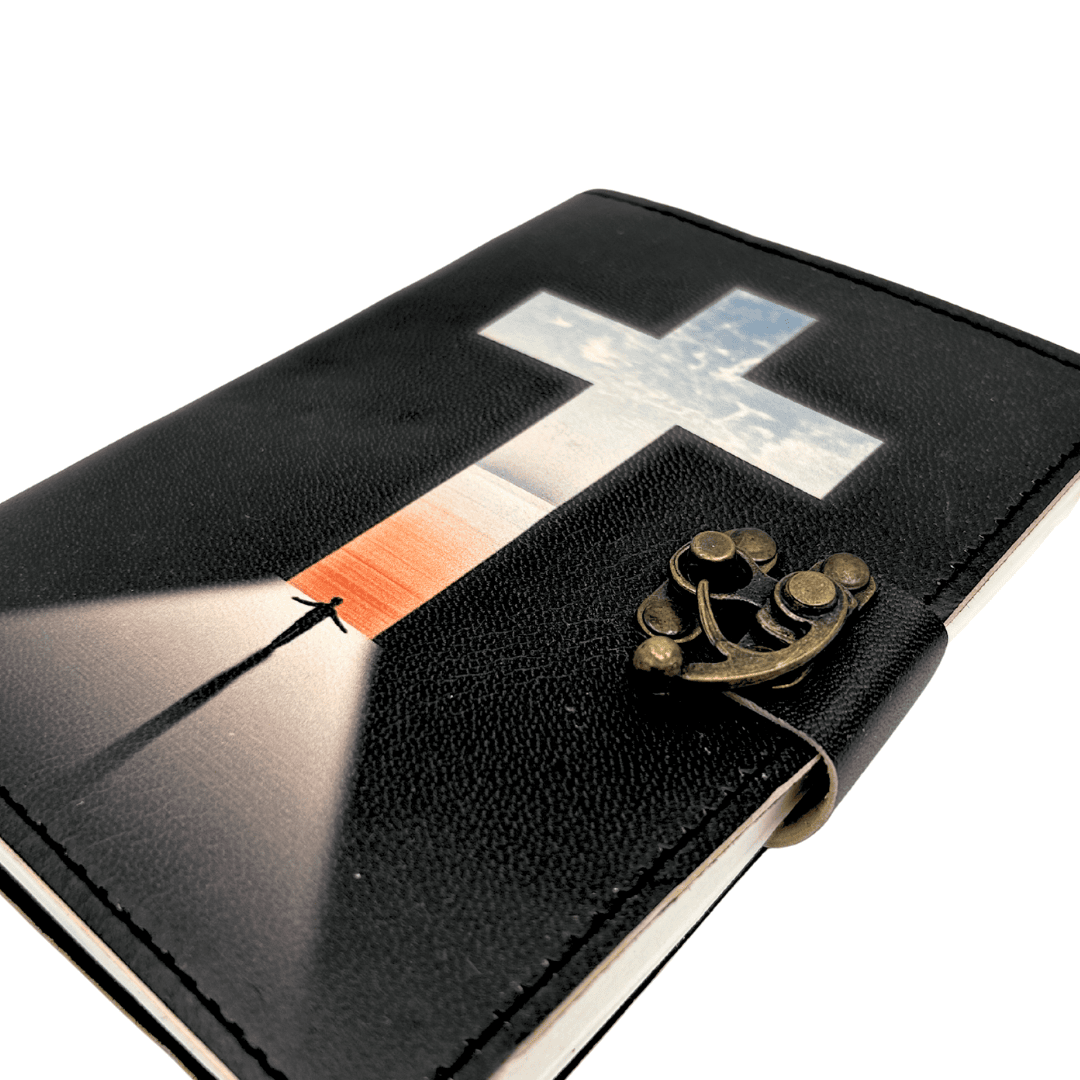 Läderanteckningsbok Religiöst kors - 200 sidor - AH15