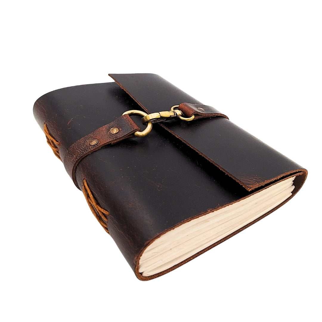 Elegant retro läderanteckningsbok 200 sidor vintage - AH06