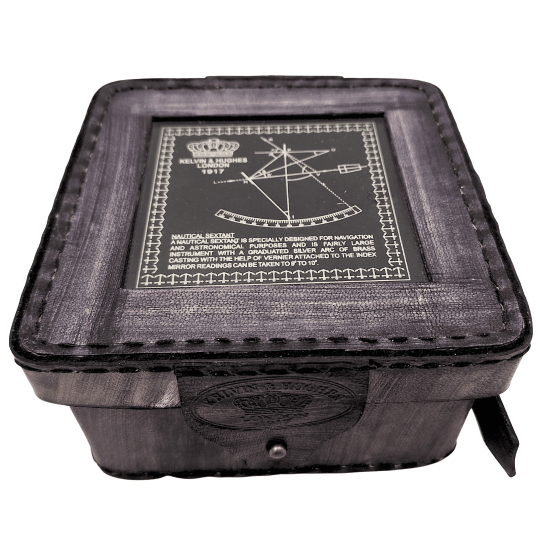 Sextant i mässing i läderfodral – ST003