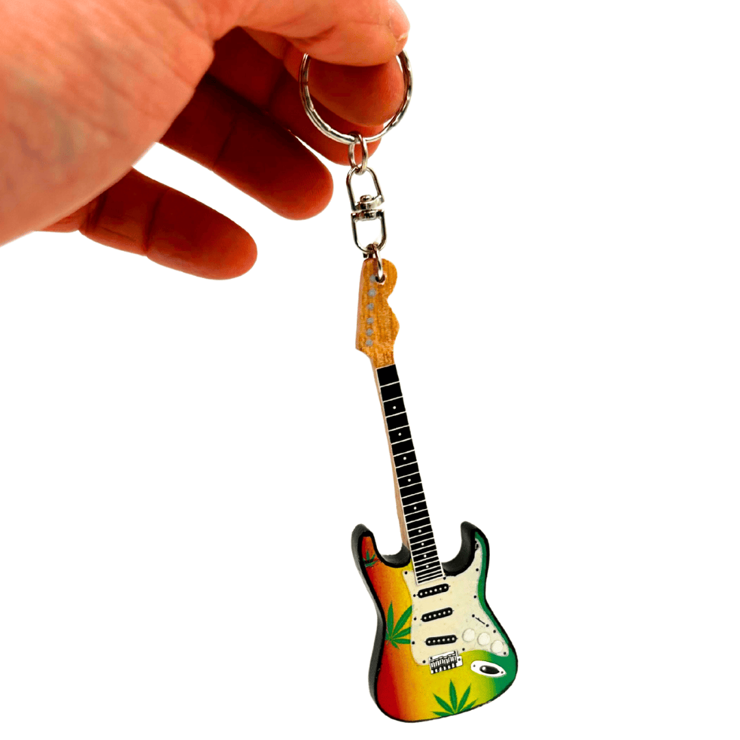 Nyckelring gitarr i stil med Bob Marley Reggae-gadget - EGK-0641