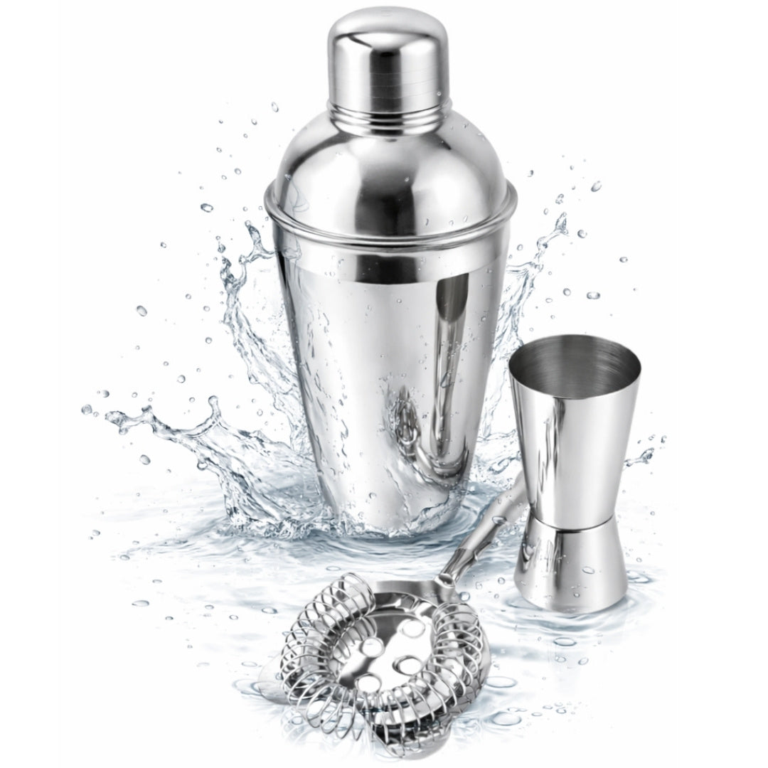 Bartenderset – 3 delar Shaker Jigger Strainer - BS48171