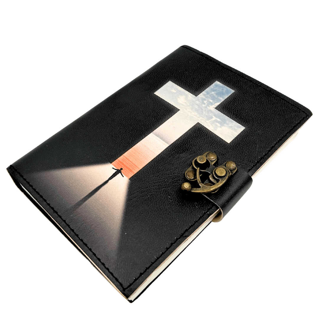 Läderanteckningsbok Religiöst kors - 200 sidor - AH15