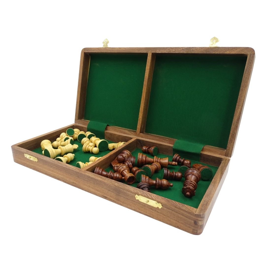 Träschack 40×40 cm– mindre defekt – hopfällbart schackbräde - G114