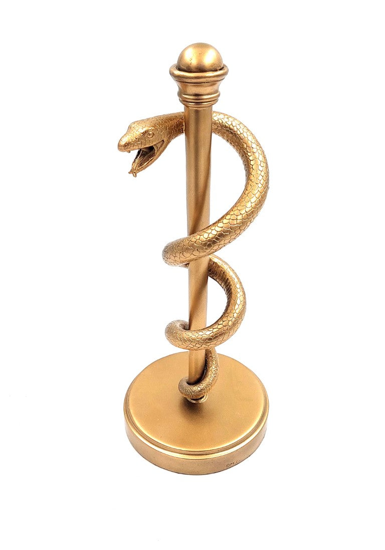 Asklepios stav i guld 30cm - present till läkare, resin - MC-9634G