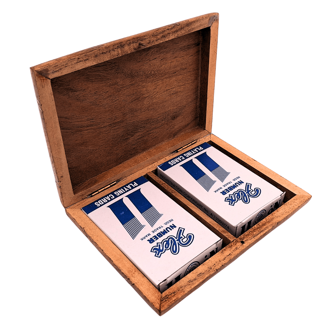 Set med 2 kortlekar i trälåda – Elegant present – Vintage – DNU-2791