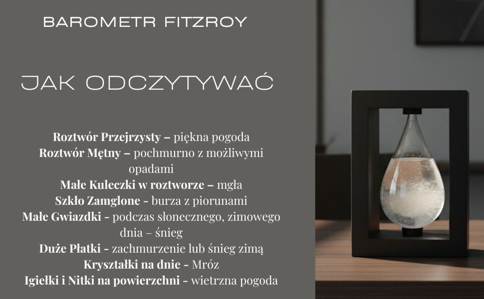 Fitzroys Stormbarometer i Träinfattning - Droppe Storm Glass – BAW1