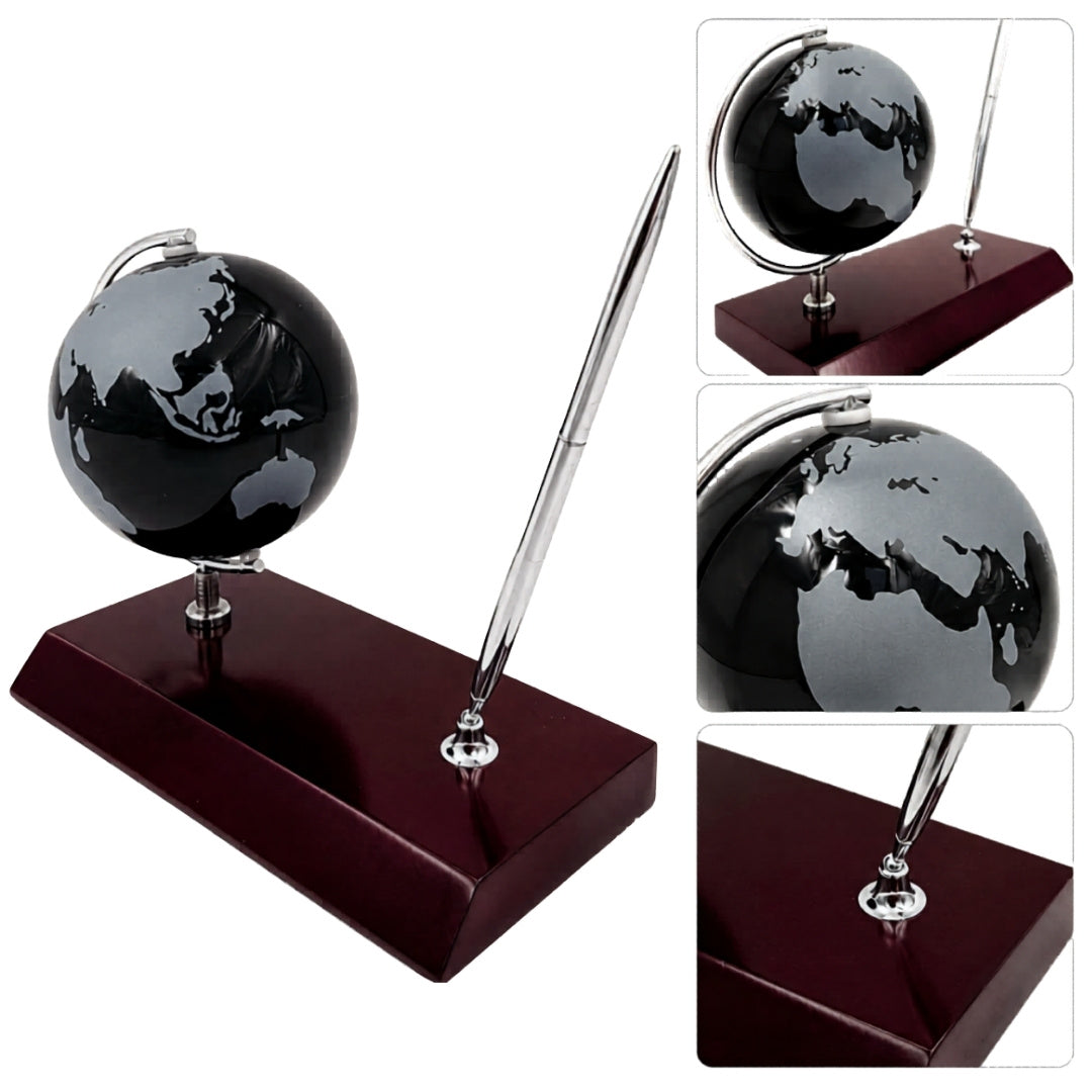 Elegant Dekorationsset för Skrivbord Glob Pennställ - Present till Chefen – WBK