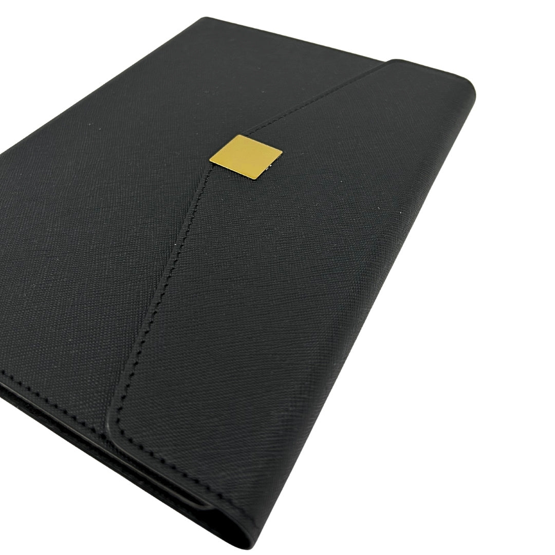 Elegant premium-presentset – A5-anteckningsbok med penna och USB-minne 16GB i ask – svart-guld – EE9