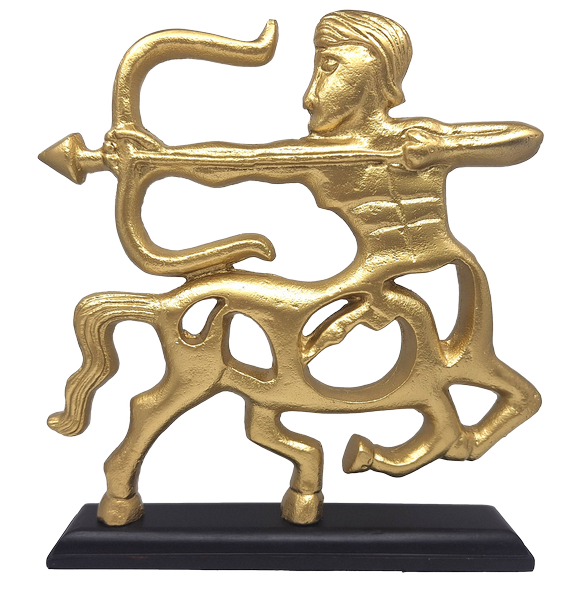 Gyllene dekorativ figur - skytten - träbas - SAG2