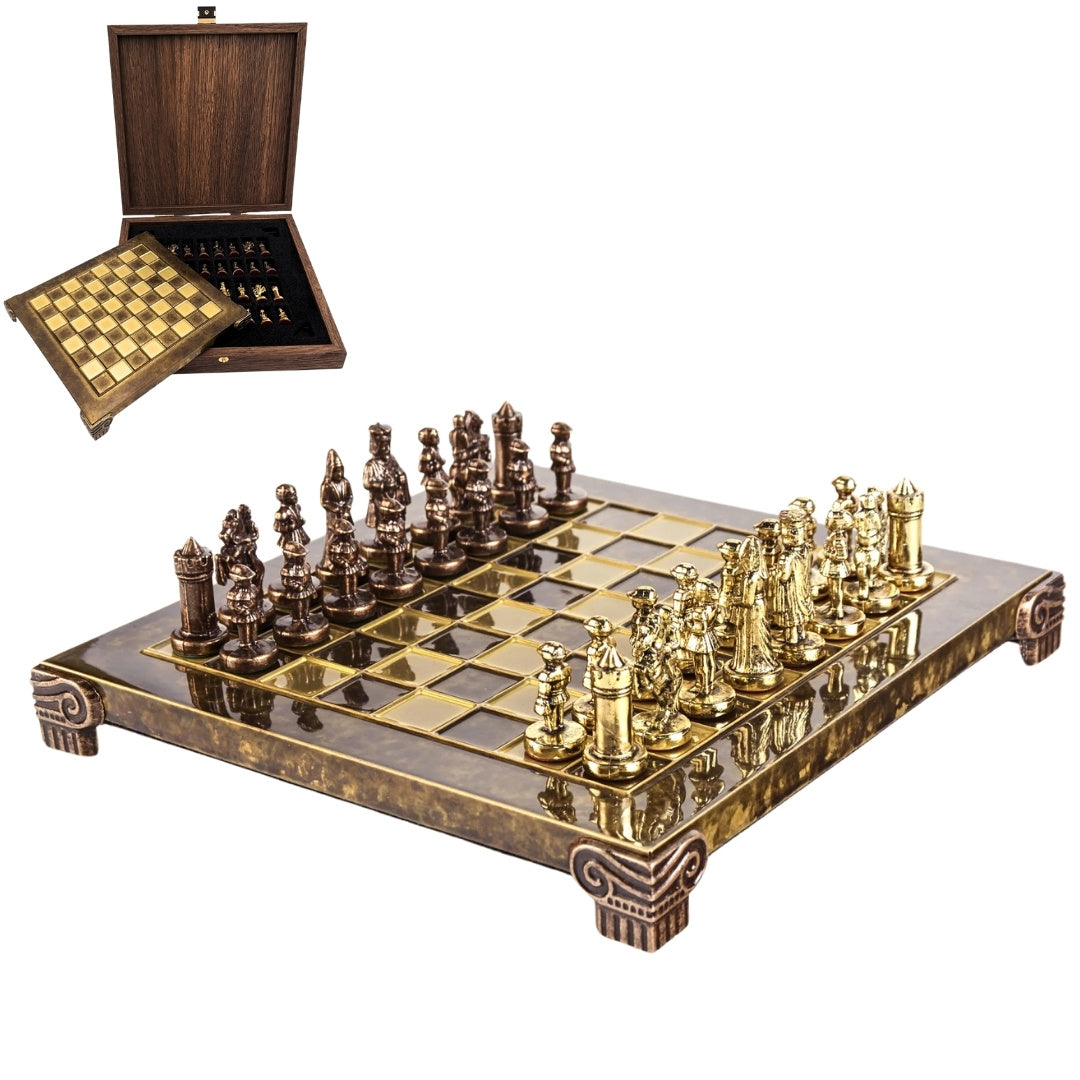 Exklusivt metallschack Byzantium 20x20 cm - S1CBRO