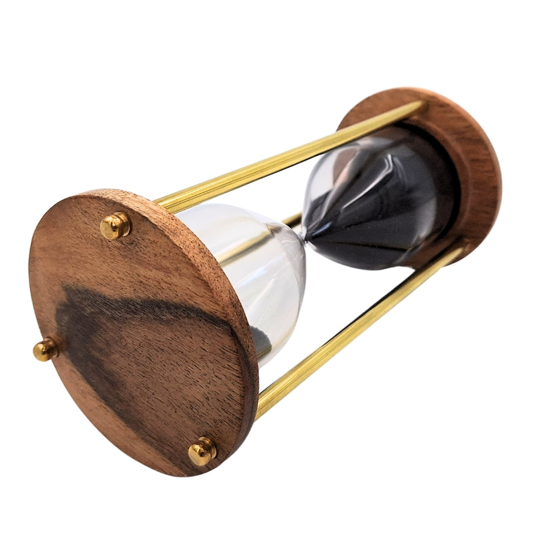 Timglas i mässing och trä – 5 minuter – Elegant retrodekoration – NC3012V
