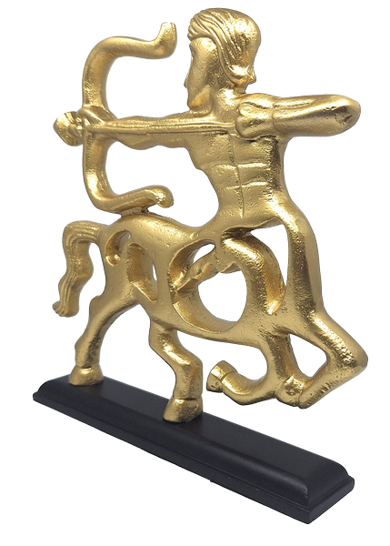 Gyllene dekorativ figur - skytten - träbas - SAG2