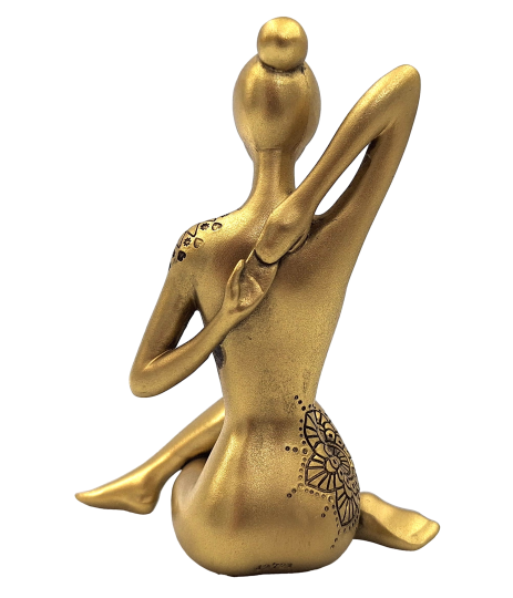 Yoga - gyllene dekorativ figur – present till yogaälskare - 42721Y2