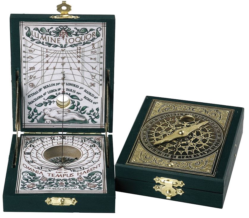 Solur med kompass Kepler-diptyk – replika – H04
