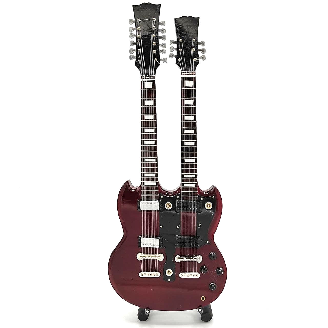 Minigitarr i stil med Led Zeppelin - Jimmy Page - Double Neck MGT-2059