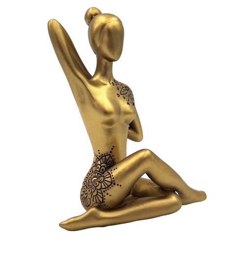 Yoga - gyllene dekorativ figur – present till yogaälskare - 42721Y2