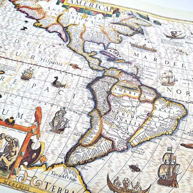 Karta över Amerika 1628 - J. Hondius nytryck - M1628
