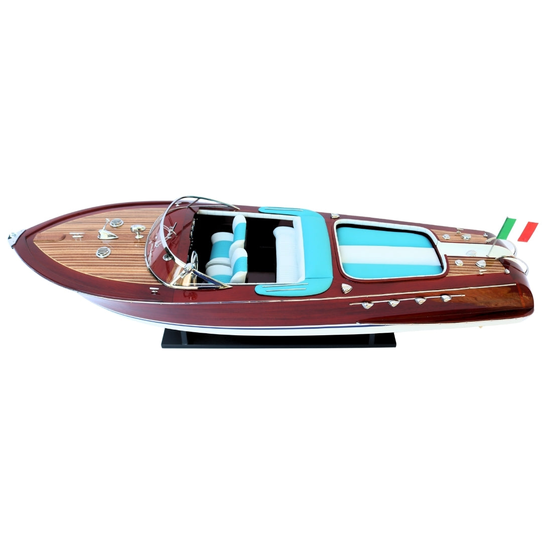 Exklusiv modell av motorbåten Reeva Aquarama 87cm - stor trämodell av en klassisk italiensk motorbåt – 4P-90