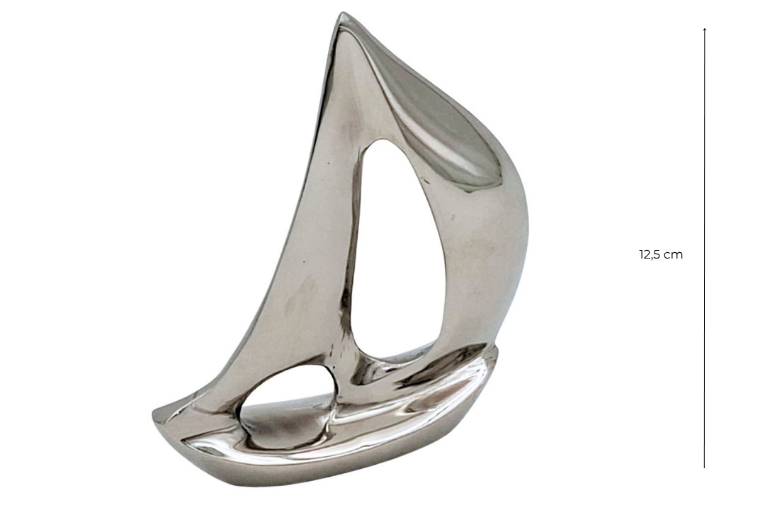 Elegant silverfärgad aluminiumbåt 12,5 cm med gravyrmöjlighet