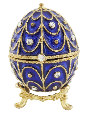 Exklusiv metallask med kristaller - Fabergéägg - B0748-17 BL