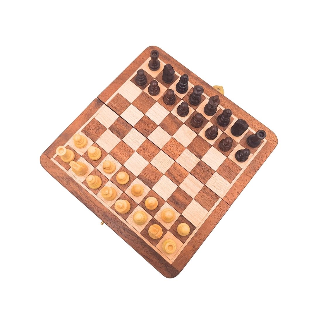 Magnetiskt träschack - strategispel - G201Z