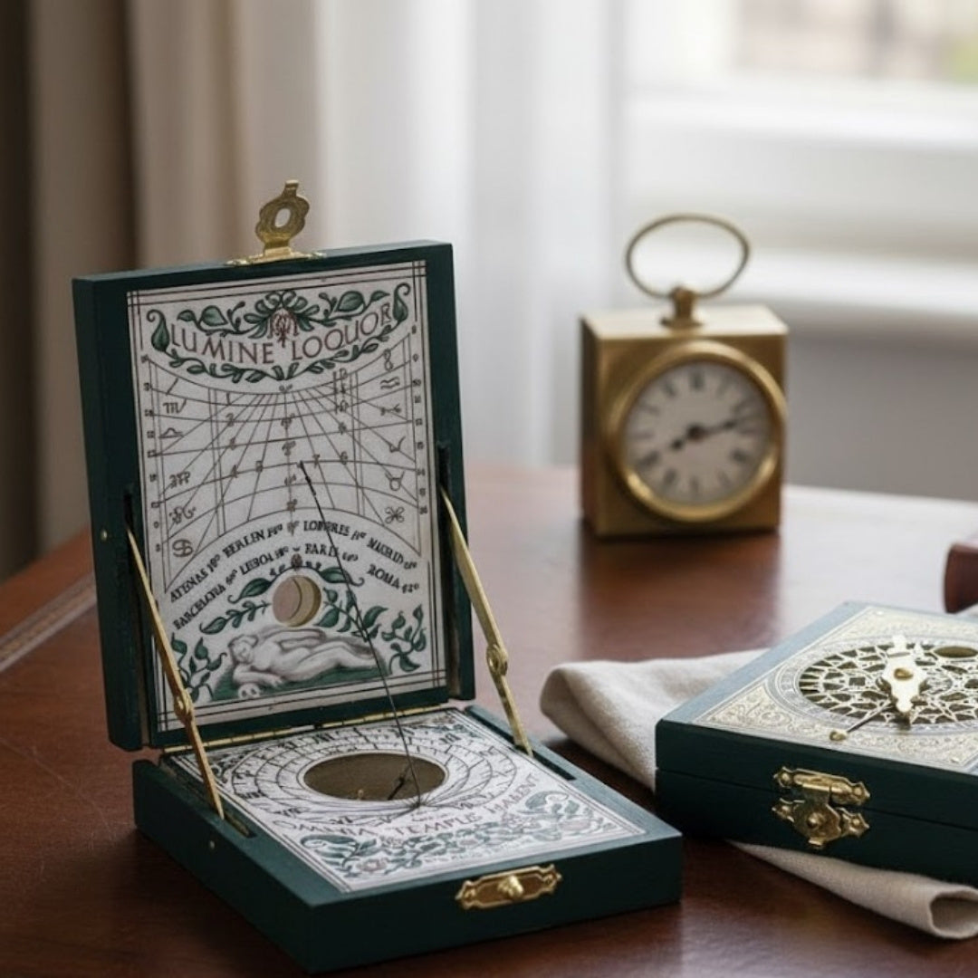 Solur med kompass Kepler-diptyk – replika – H04
