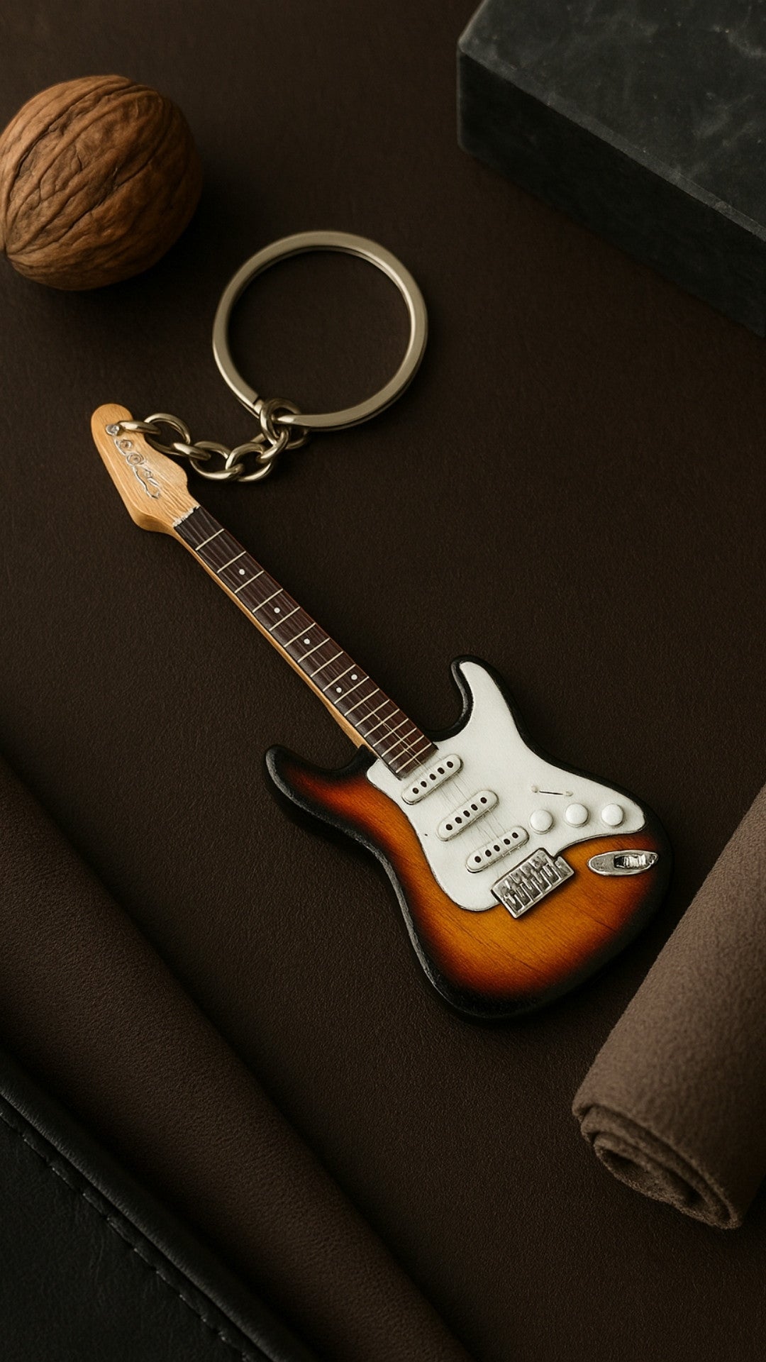Nyckelring - gitarr J. Hendrix - mahogny - EGK-0320