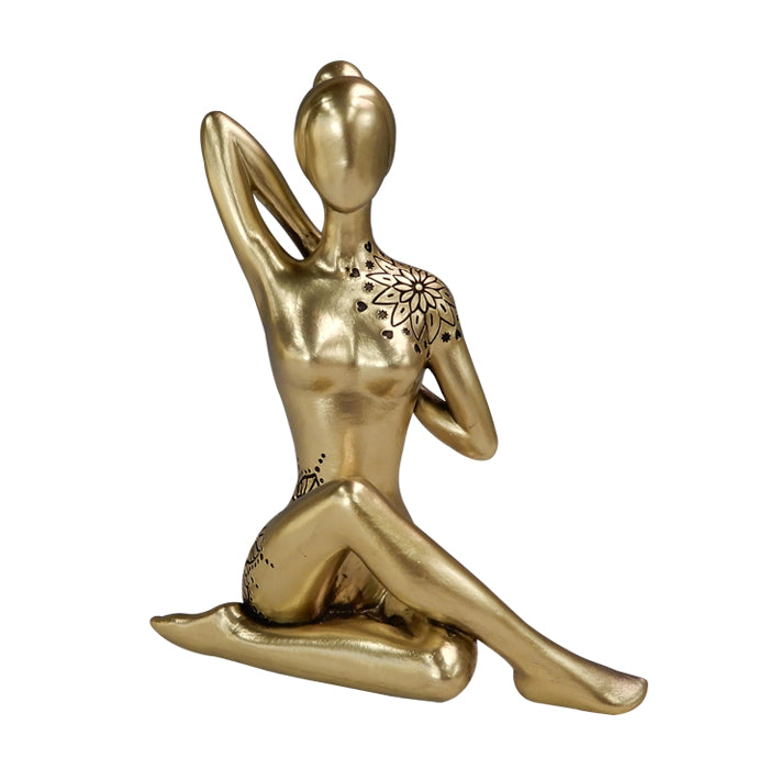 Yoga - gyllene dekorativ figur – present till yogaälskare - 42721Y2