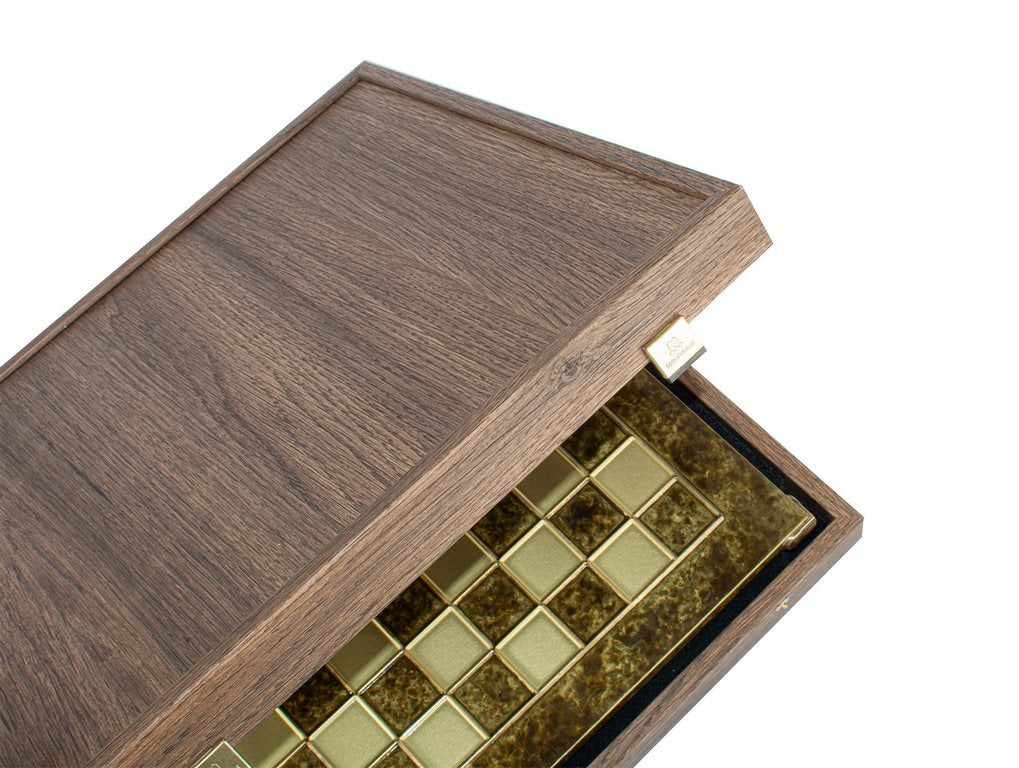 Stora exklusiva schack – 36x36 cm – guld-silver - Renässans S9BRGS