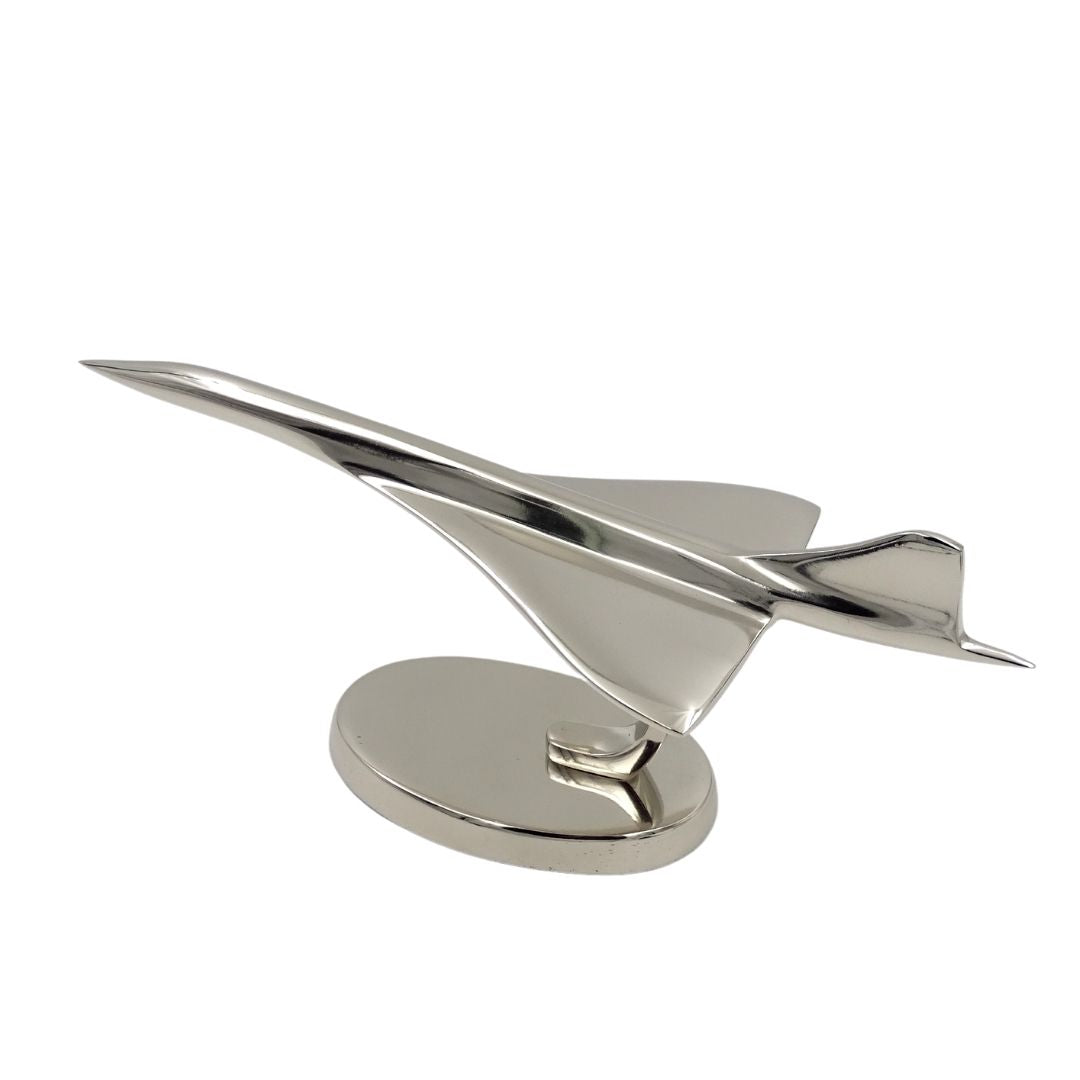 Metallmodell av Concorde-flygplan - flygets ikon - CON