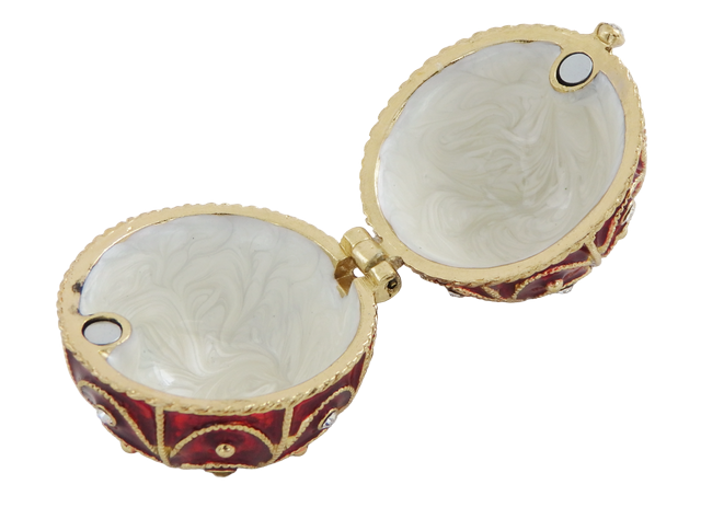 Exklusiv metallask med kristaller - Fabergéägg - B0748-17 RD