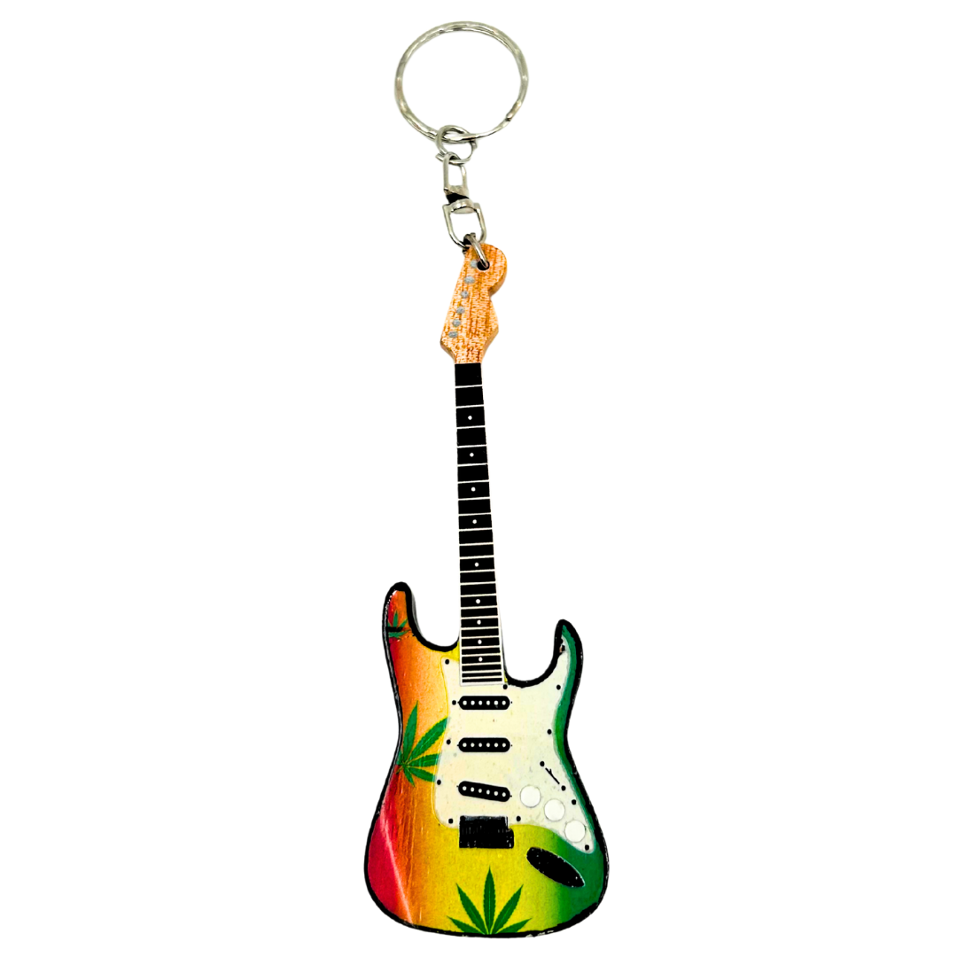 Nyckelring gitarr i stil med Bob Marley Reggae-gadget - EGK-0641