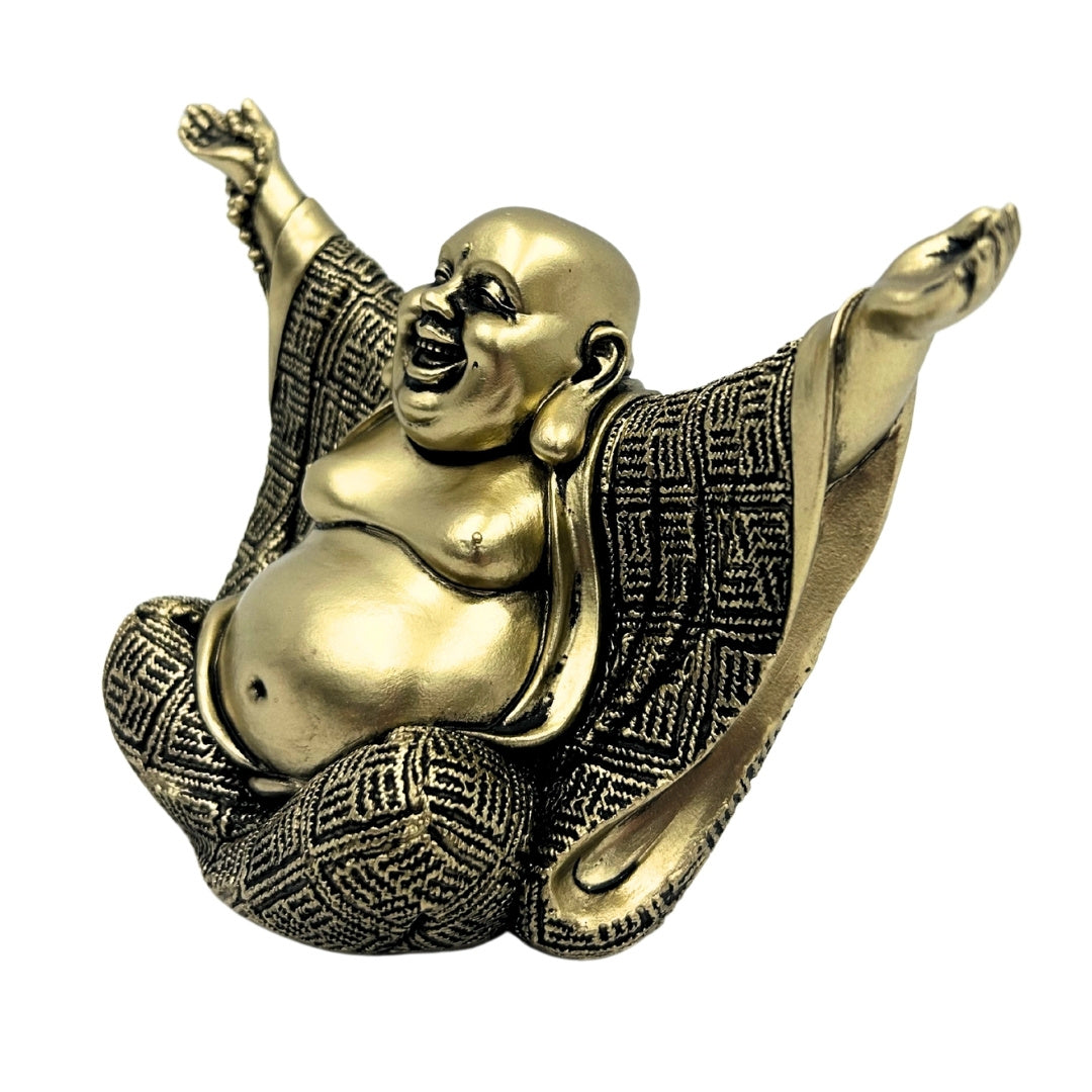 Buddhafigur – glad Buddha – gyllene dekoration - 4406FJH