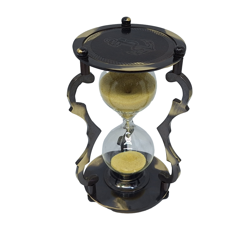 Elegant dekorativt timglas i mässing 5 min - NC2677