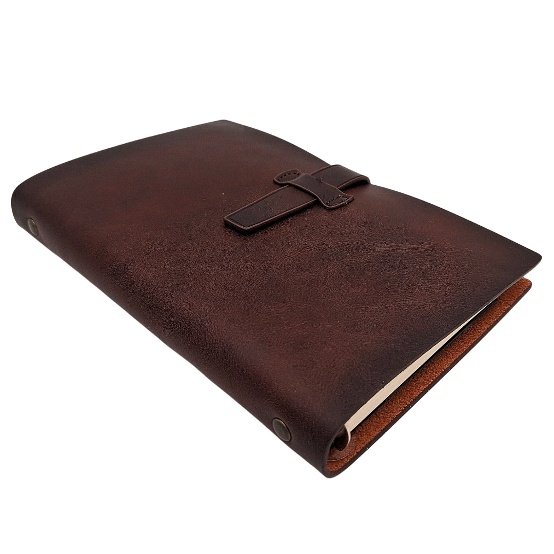Elegant A6-läderanteckningsbok retro vintage med lås – dagbok – EE3
