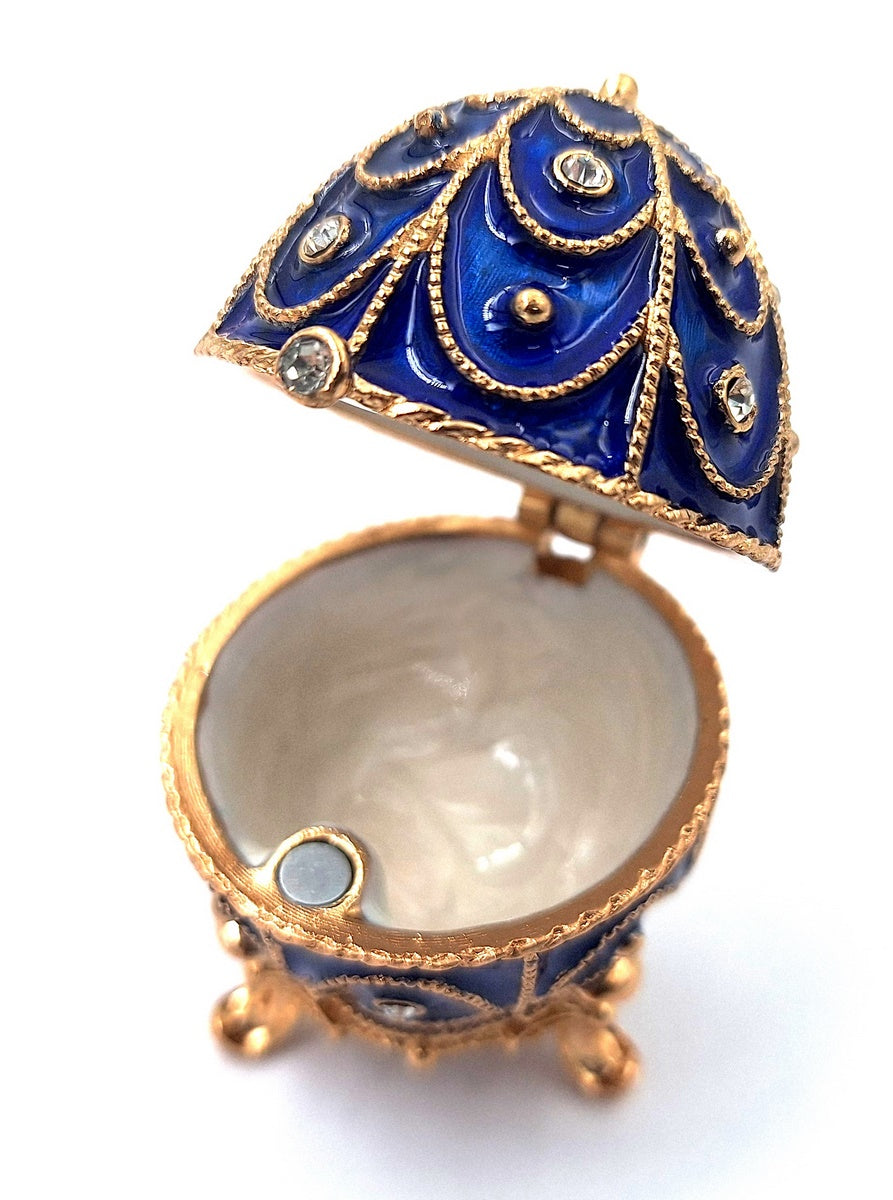 Exklusiv metallask med kristaller - Fabergéägg - B0748-17 BL