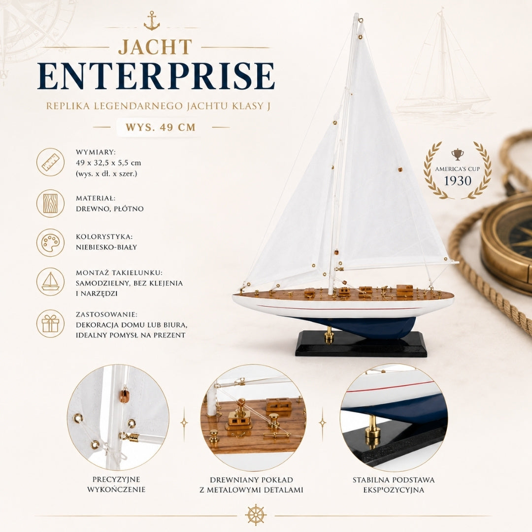 Jakt Enterprise 49 cm - Trämodell - ENT49