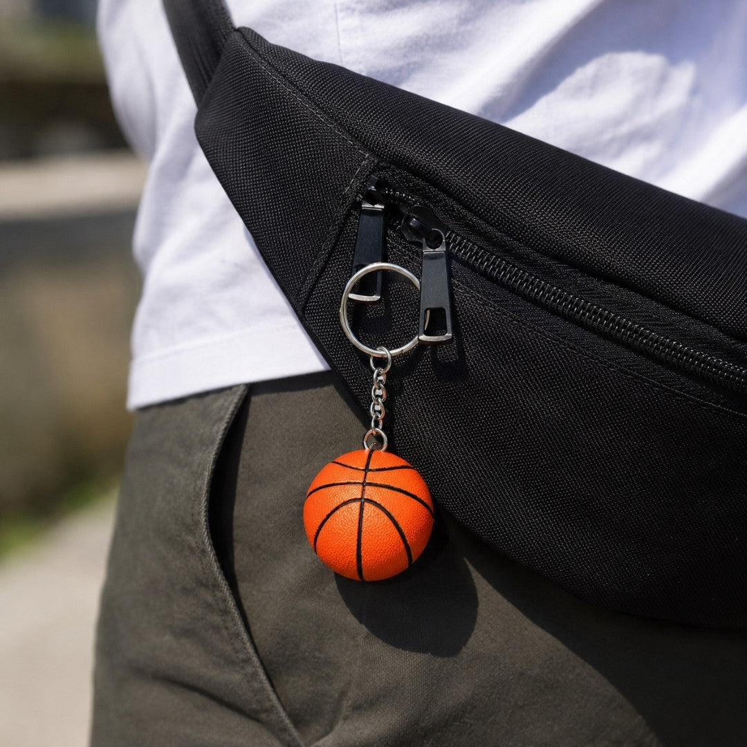 Sportnyckelring med basketboll – present till basketspelare - BBK-001