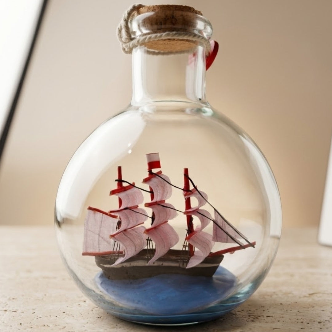 Skepp i flaska Rafandynka – maritim dekoration – MA2012